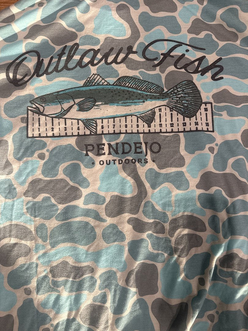 Outlaw Fish UPF 40+ Fishing Hoodie in Blue
